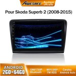 Awesafe autoradio android 13 pour skoda superb 2(2008 - 2015) 2go + 64go 10 �cran tactile carplay android ...