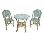 Axi jacqueline table et chaise bistrot vert / blanc 2 chaises 1 table ensemble bistro ext�rieur table ...