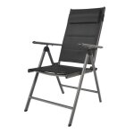 Axi mack chaise de camping anthracite / noir chaise jardin pliante et compacte 7 positions avec coussin ...
