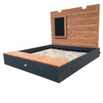 Axi mandy xl bac � sable en bois avec banc espace de rangement couvercle et tableau noir bac � sable ...