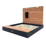 Bac � sable - axi - mandy xxl - bois massif - couverture - tableau noir