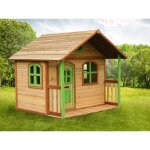 Axi milan maison enfant en bois fsc - maison de jeux pour l'ext�rieur / jardin en marron & vert - maisonnette ...