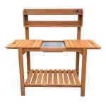Axi table de rempotage avec plan de travail coulissant marron table de jardinage fsc 100 % bois de pruche ...