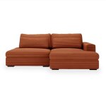 Ayda - canap dangle convertible avec coffre en velours gros ctel terracotta - angle droit