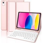 Clavier et tui 2 en 1 - azerty - ipad 10me gnration 2022 - bluetooth - rose - protection complte ...
