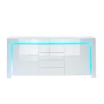 Azurite - buffet à led laqué blanc brillant 170 cm Azurite - buffet à led laqué blanc brillant 170 cm