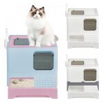 B. livem. bac  litire - bac  litire pour chat xxl - avec pelle - maison pour chat  tiroir - bleu ...