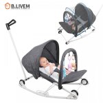 B. livem balancelle bebe transat bebe s�curis� avec 4 roues pour b�b� 2 - 15 kg transat b�b� 2 en 1 gris ...