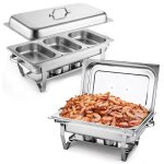 B. livem chafing dish buffets chauffants 9l rectangulaire 1 / 3 demi bac �3 en acier inoxydable
