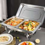 B. livem plats � r�chaud pour buffet 9 l en acier inoxydable chauffe - plats pliables pour f�tes mariages ...
