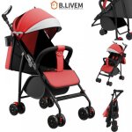 B. livem poussette ultra compacte - poussette pliable pour bb 0 - 4 ans - rouge