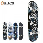 B. livem skateboard - rable 9 plis - 250kg - roues silencieuses en pu - lettre graffiti - 80 * 21cm