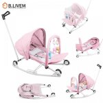 B. livem transat b�b� transat � bascule pour b�b� berceau pour b�b� avec arche de jeu r�glable rose