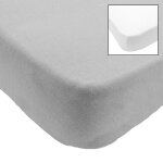 Babycalin lot de 2 draps housse 60x120 cm blanc / gris