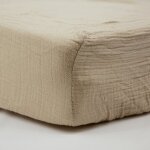 Drap housse 60x120 cm taupe - drap housse bb en gaze de coton