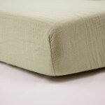 Babycalin - drap housse 70x140 cm vert mousse - drap housse b�b� en gaze de coton