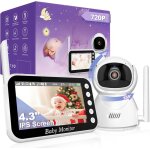 Babyphone camera 43720p baby phone vid�o moniteur b�b� zoom enregistrement sur carte sd pan - tilt vox ...