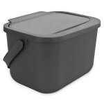 Bac  biodchets practic composteur capacit 6 litres gris mini bini