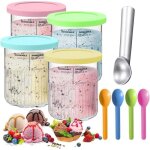 Bacs  crme glace4 pices rcipient creami pour la machine  glace ninja creami nc501 nc500 series ...