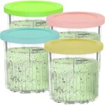 Bacs crme glace pour ninja creami deluxe sorbetire machine lot de 4 pot bol et couvercles pour creamy ...