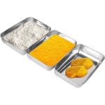 Bac de cuisson inox plat rectangulaire - lot de 3 plateau de cuisson en acier inoxydable 25 x 20 x 5 ...