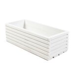 Bogateco jardini�re en bois blanc 44x20x145cm avec insert plastique - pot de fleurs pour balcon terrasse ...