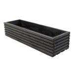 Bogateco jardini�re en bois noir 64x20x145cm avec insert plastique - pot de fleurs pour balcon terrasse ...