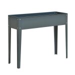 Bac a fleur jardinière surélevée métal 100x30x80cm pieds intégrés 3 trous de drainage pour balcon jardin ... Bac a fleur jardinière surélevée métal 100x30x80cm pieds intégrés 3 trous de drainage pour balcon jardin ...