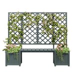 Bacs � fleurs - jardini�re treillis brise vue exterieur grande taille - serre de jardin - avec porte ...