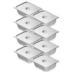 Bac gastronorme gn 1 / 2 lot de 8 - vevor - rcipient inox pour bain - marie 08 mm dpaisseur - pour ...