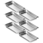 Bac gastronorme - vevor - gn 1 / 1 lot de 6 - inox - bain - 08 mm dpaisseur - 67 cm profondeur - rfrigrateu ...