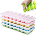 Bac  glaons lot de 4 moule  glaons avec couvercle 14 bac  glaons en silicone certifi lfgb et sans ...