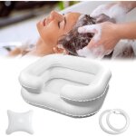 Bac  gonflable - portable - blanc - avec oreiller et tuyau de drainage - confort optimal label