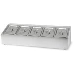 Bac  ingrdients 5 x 1 / 6 gn - vertes - gastronorme - acier inoxydable - 100mm de profondeur - - 40 ...