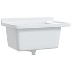 Réduction - bac à laver pour cuisine - Évier utilitaire pour montage murale blanc 60x40x28 cm résine ... Réduction - bac à laver pour cuisine - Évier utilitaire pour montage murale blanc 60x40x28 cm résine ...