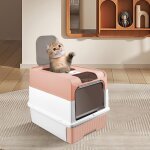 Bac  litire amovible pour chatons et grands chats bac  litire en pp avec couvercle xjing(49 * 37 ...