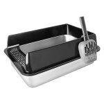 Bac � liti�re pour chat en acier inoxydable (grand) - 60 * 40 * 30cm - facile � nettoyer - bac � liti�re ...