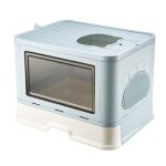 Bac � liti�re pour chat - pliable - avec bo�te dentretien et de rangement - bleu - mat�riau pp - conception ...