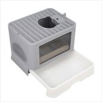 Bac � liti�re xxl avec couvercle toilettes pour chat grand format 48 cm gris