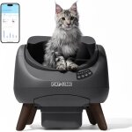 Catlink c08 bac � liti�re automatique ouvert xxl autonettoyant 12l wi?fi multi - chats