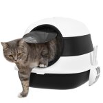 Bac � liti�re pour chat - pawhut - pliable - porte battante lucarne + pelle fournis - 52 x 41 x 38 cm ...