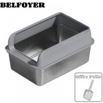 Bac � liti�re semi - ouvert inox - belfoyer - grande ouverture en u - c�t�s hauts - avec pelle - 60 x ...