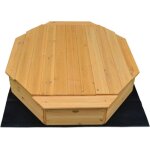 Bac  sable en bois avec 4 bancs couvercle inclus rijoka