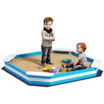 Bac à sable en bois - aiyaplay - pour enfants 3 - 6 ans - 4 sièges - 133 x 133 x 16 cm - bleu Bac à sable en bois - aiyaplay - pour enfants 3 - 6 ans - 4 sièges - 133 x 133 x 16 cm - bleu