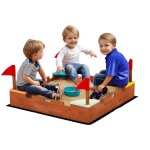 Bac à sable en bois - aiyaplay - pour enfants 3 - 7 ans - sièges drapeaux sans fond thème de la muraille ... Bac à sable en bois - aiyaplay - pour enfants 3 - 7 ans - sièges drapeaux sans fond thème de la muraille ...