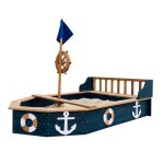 Bac à sable en bois en forme de bateau - axi doris - gouvernail rotatif - bâche et toile de Bac à sable en bois en forme de bateau - axi doris - gouvernail rotatif - bâche et toile de
