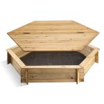 Bac  sable en bois hexagonal avec couvercle 180 cm