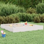 Bac � sable - vidaxl - carr� - bois de pin massif - blanc - 160x160 cm
