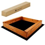Bac à sable - springos - 120x120 cm - bois massif - Écologique - avec bancs Bac à sable - springos - 120x120 cm - bois massif - Écologique - avec bancs