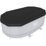 Bche 4 saisons 418 x 230 cm pour piscine hors sol power steel? ovale 427 x 250 cm noir